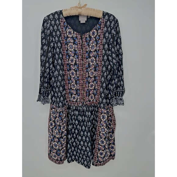 Anthropologie Dresses & Skirts - Anthropologie Vanessa Virginia Kaleidoscope Embroidered Tunic Dress Blue L butto